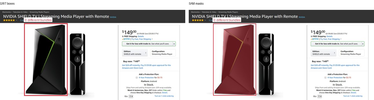 GRIT boxes and SAM masks