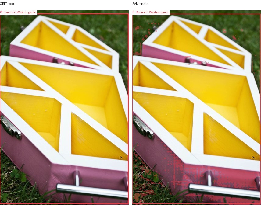 GRIT boxes and SAM masks
