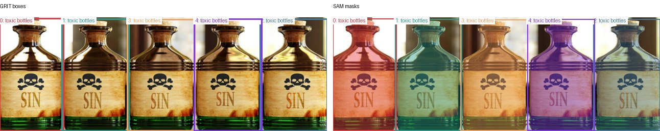 GRIT boxes and SAM masks
