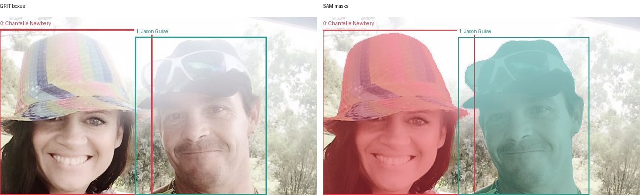 GRIT boxes and SAM masks