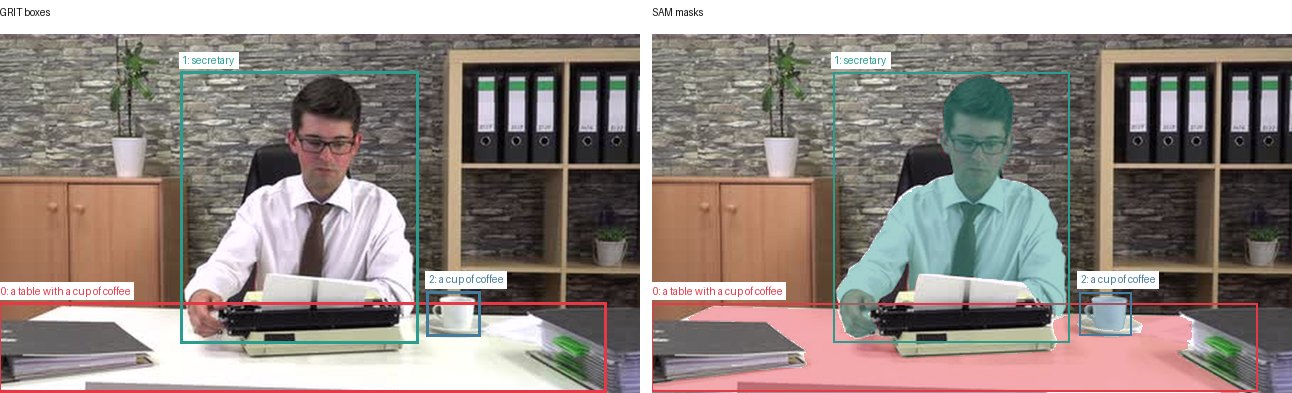 GRIT boxes and SAM masks