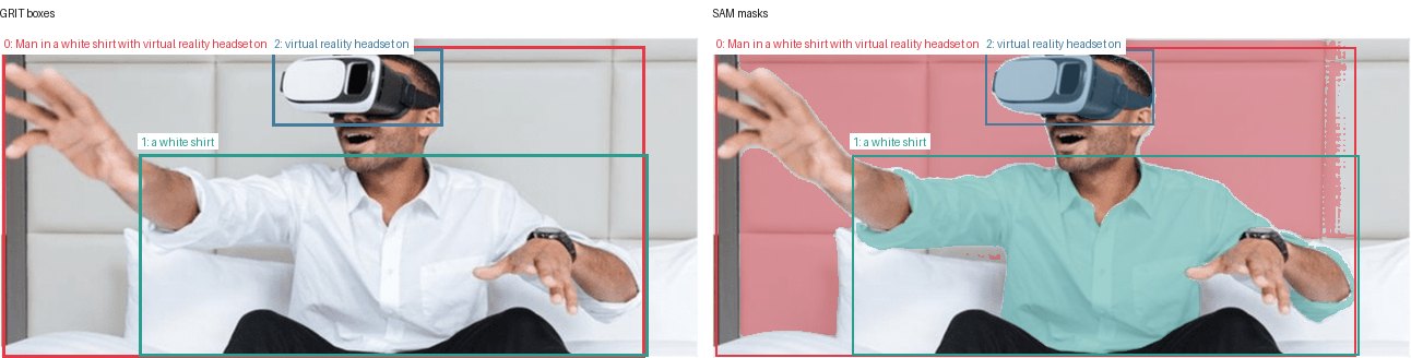 GRIT boxes and SAM masks