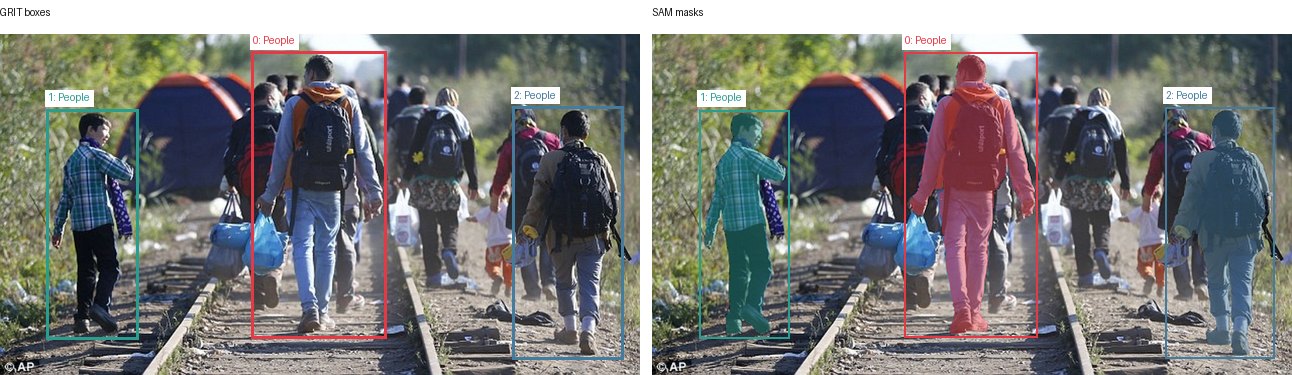 GRIT boxes and SAM masks