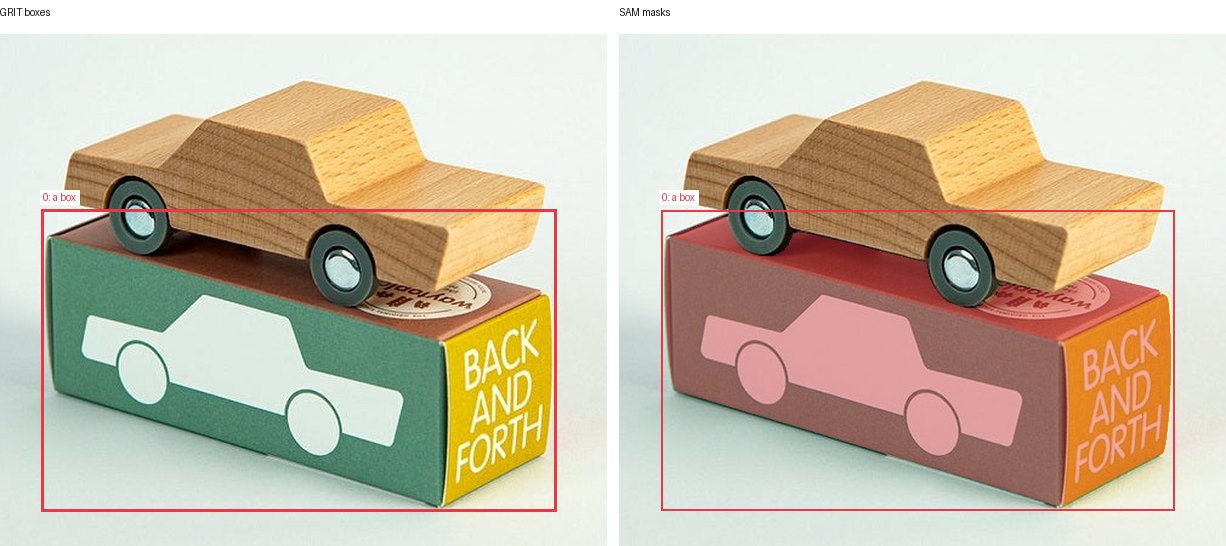 GRIT boxes and SAM masks
