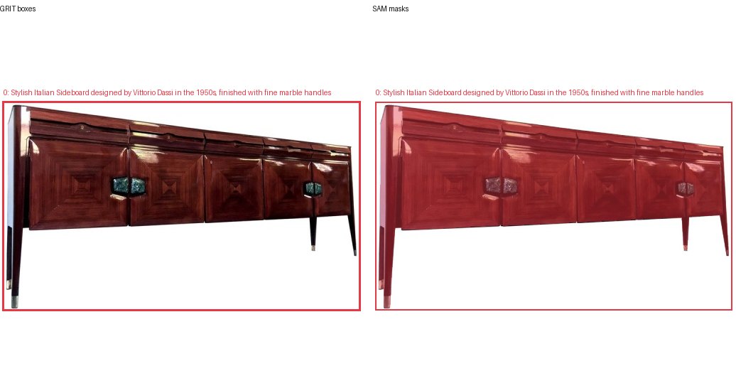 GRIT boxes and SAM masks