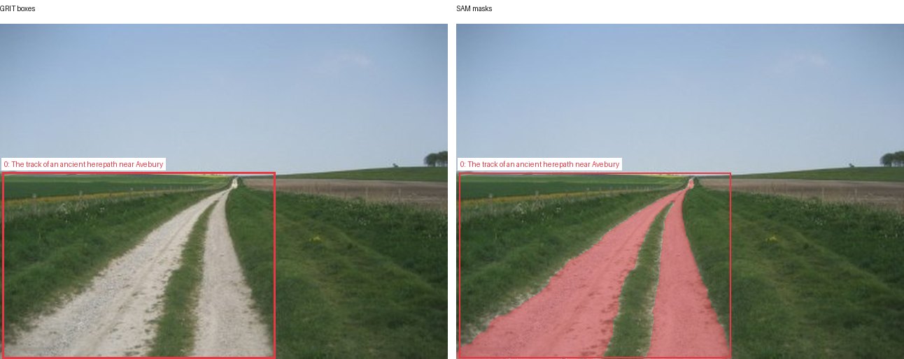 GRIT boxes and SAM masks