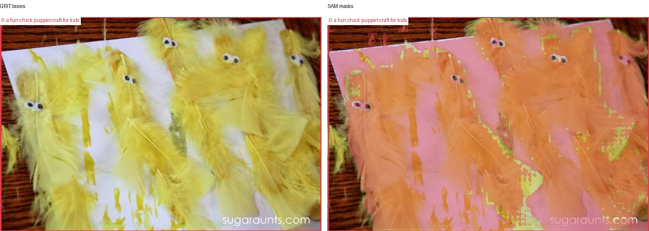 GRIT boxes and SAM masks