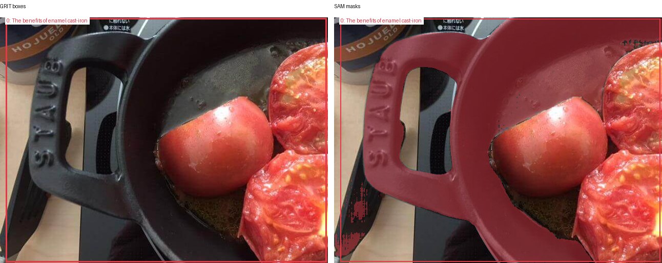 GRIT boxes and SAM masks