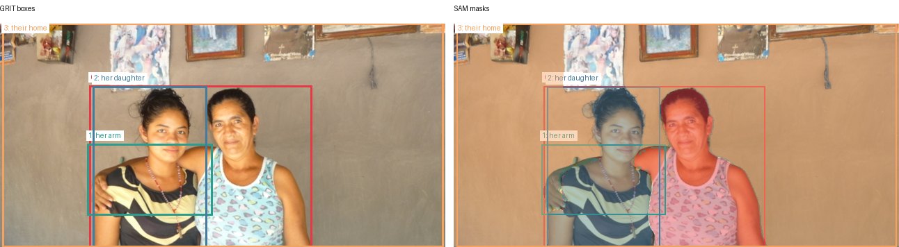GRIT boxes and SAM masks