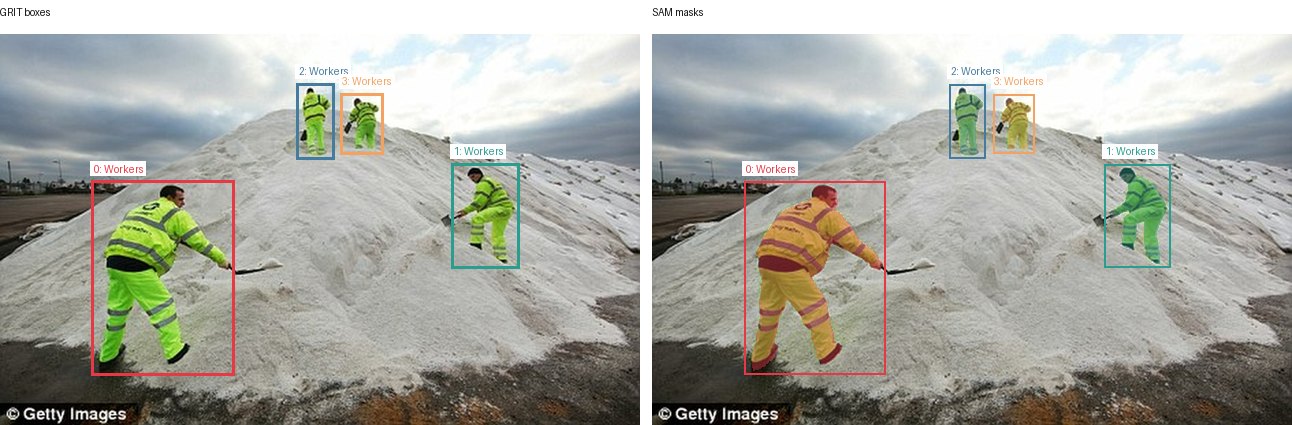 GRIT boxes and SAM masks