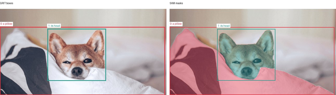 GRIT boxes and SAM masks