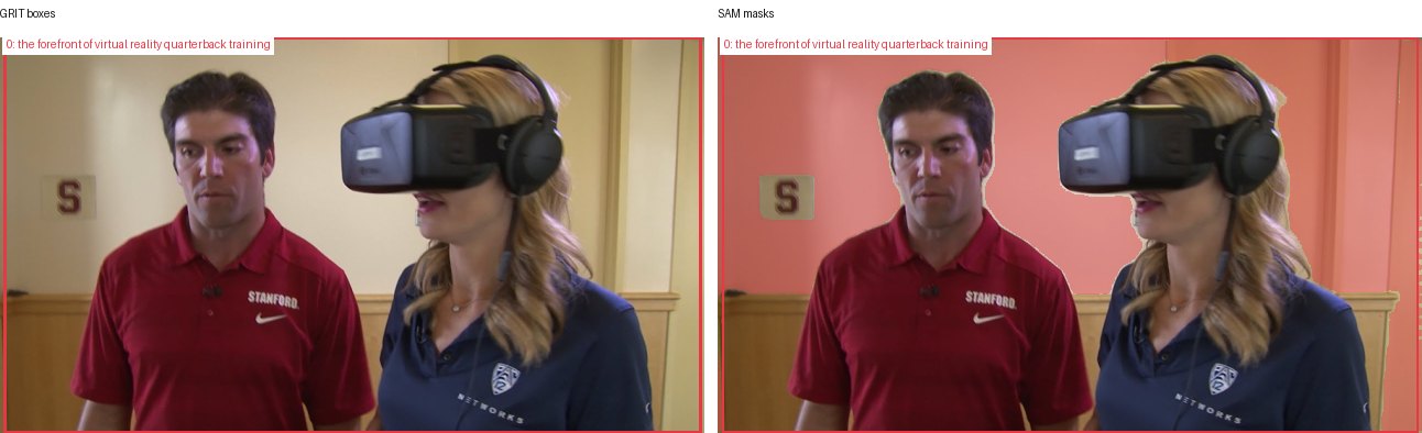 GRIT boxes and SAM masks