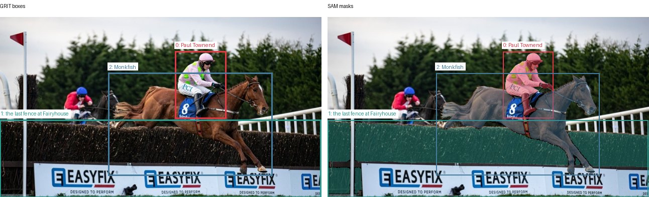 GRIT boxes and SAM masks