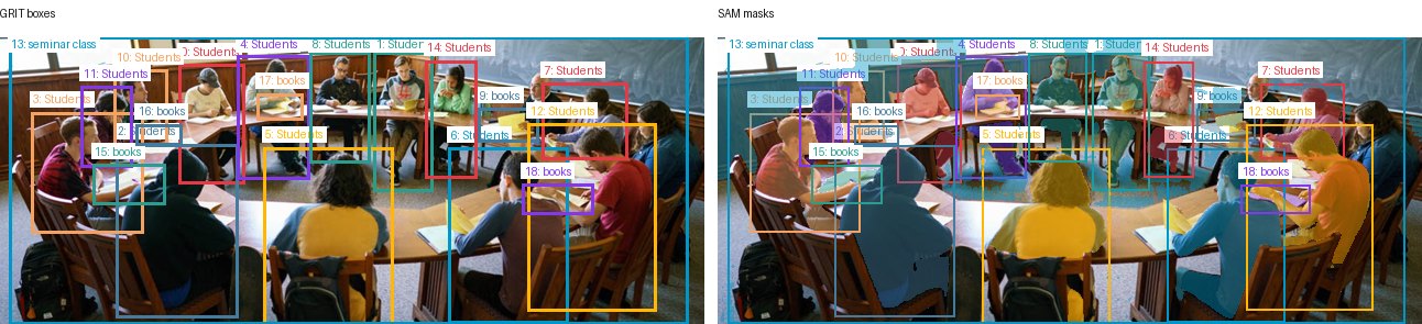 GRIT boxes and SAM masks