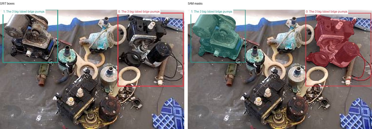 GRIT boxes and SAM masks