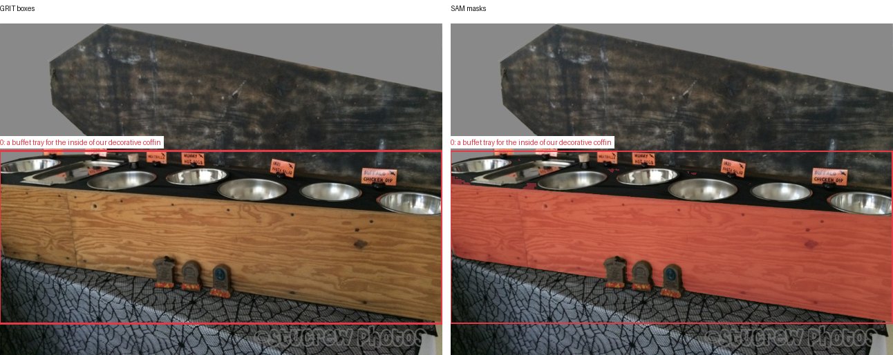 GRIT boxes and SAM masks