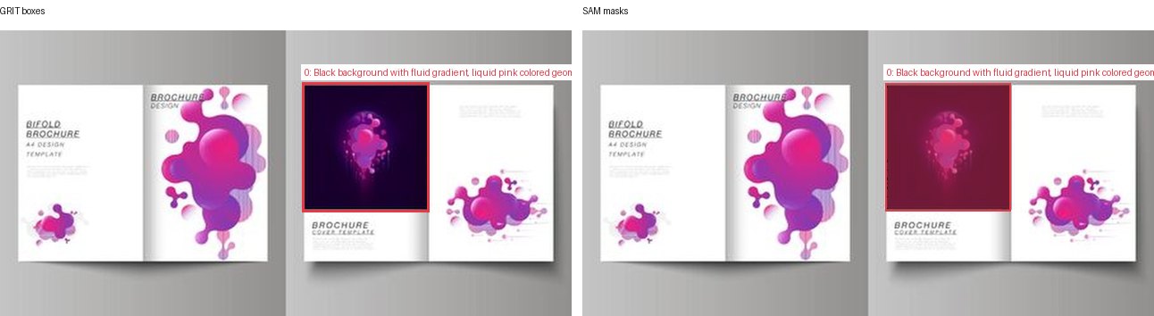 GRIT boxes and SAM masks