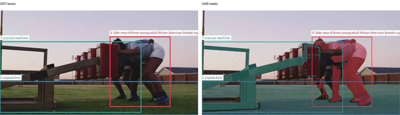 GRIT boxes and SAM masks