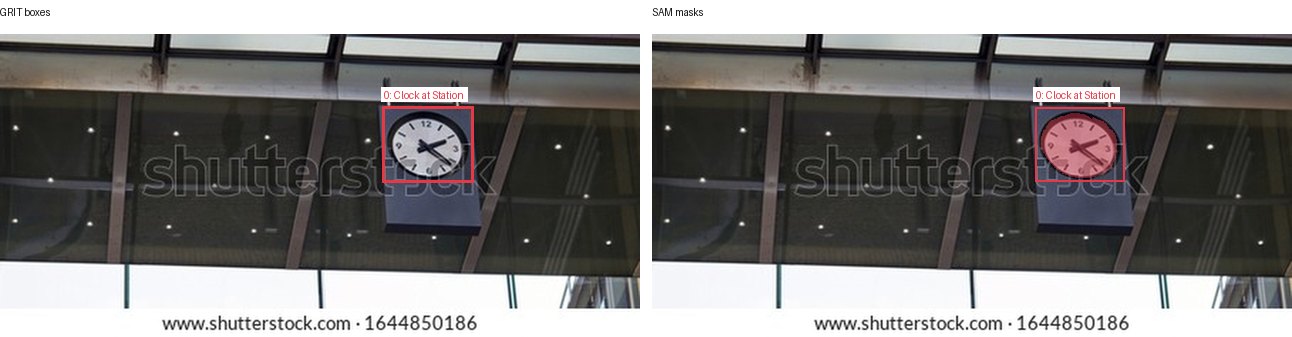 GRIT boxes and SAM masks