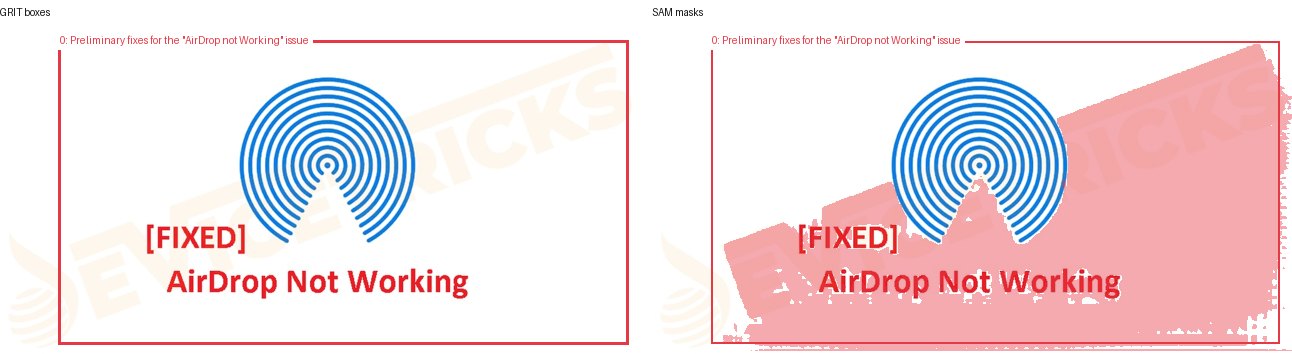 GRIT boxes and SAM masks