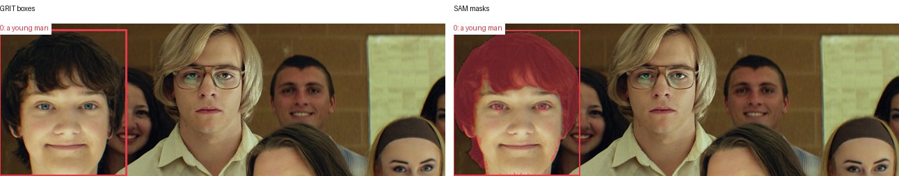 GRIT boxes and SAM masks