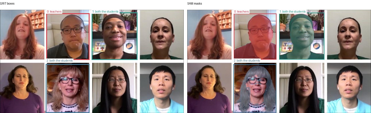 GRIT boxes and SAM masks