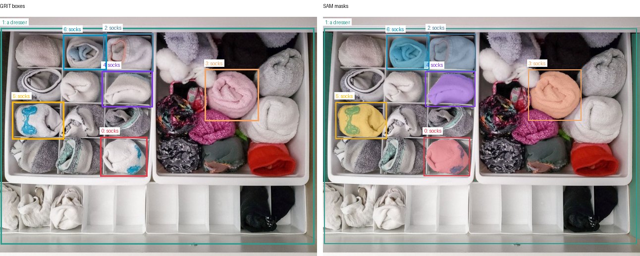 GRIT boxes and SAM masks