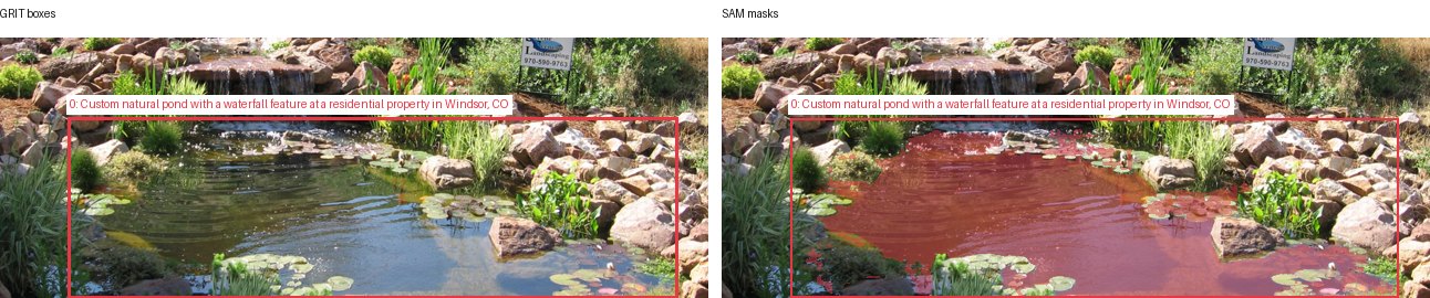 GRIT boxes and SAM masks