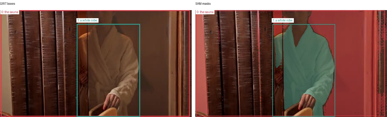 GRIT boxes and SAM masks
