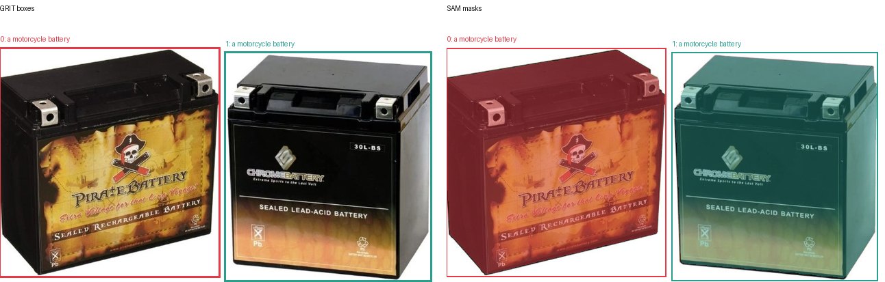 GRIT boxes and SAM masks