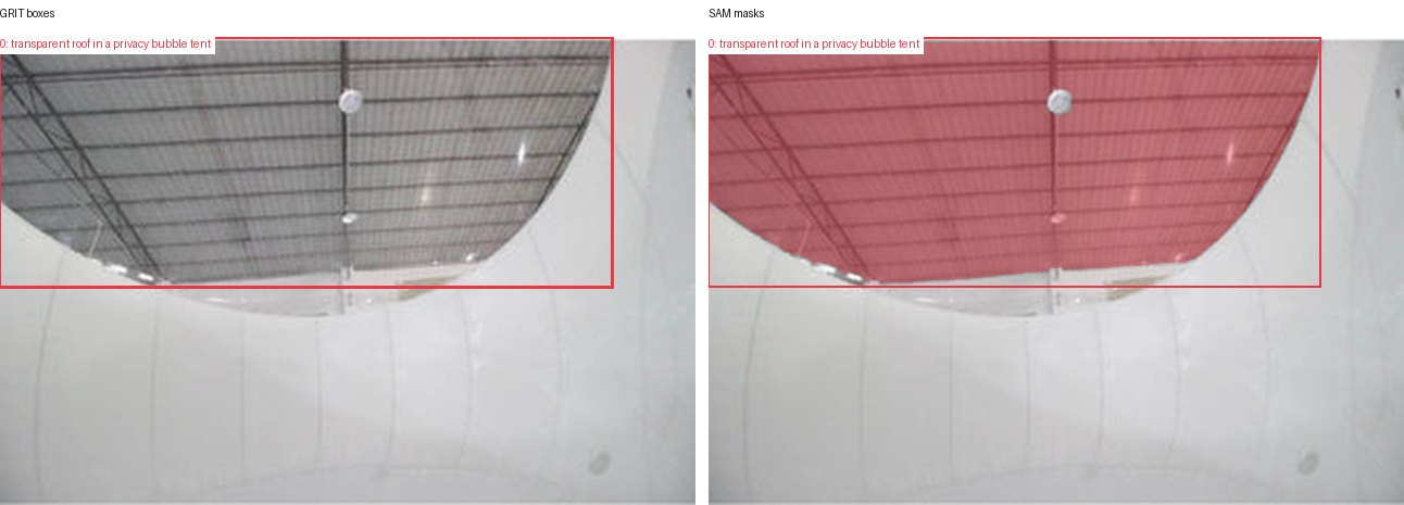 GRIT boxes and SAM masks
