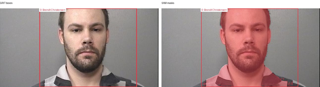 GRIT boxes and SAM masks