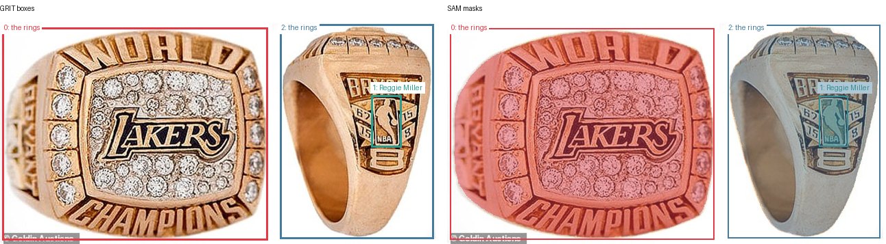GRIT boxes and SAM masks