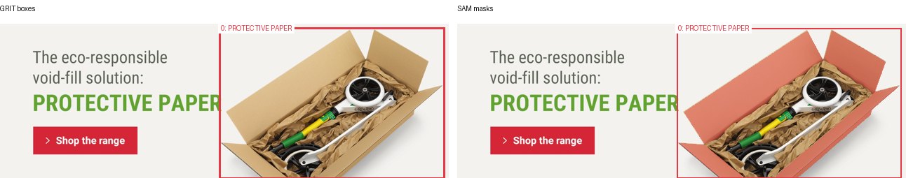GRIT boxes and SAM masks