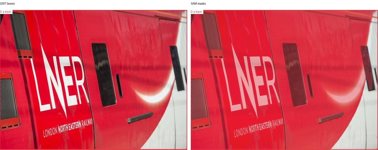 GRIT boxes and SAM masks