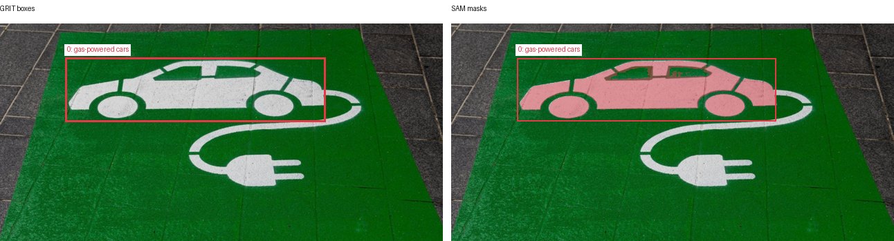 GRIT boxes and SAM masks