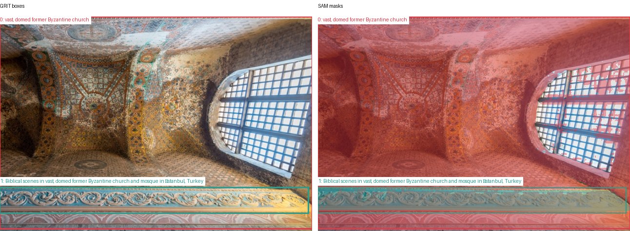 GRIT boxes and SAM masks