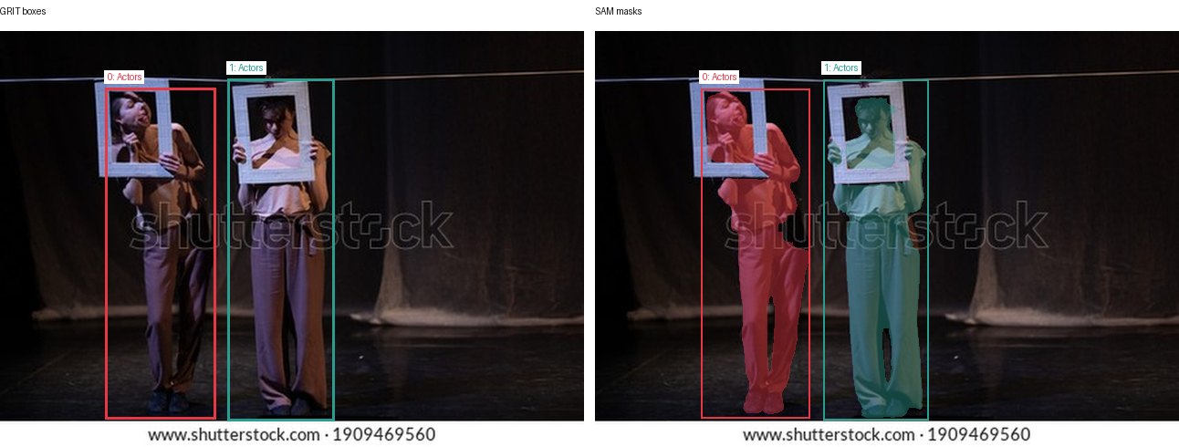 GRIT boxes and SAM masks