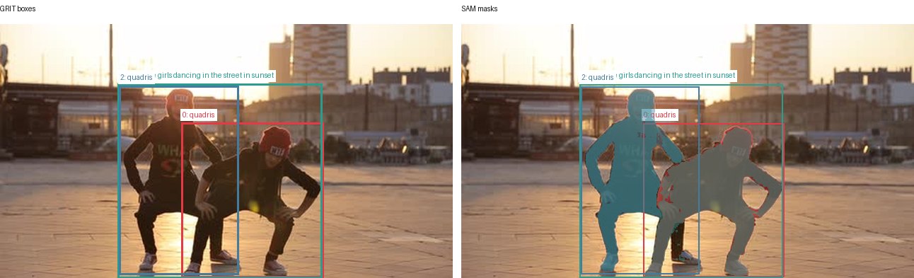 GRIT boxes and SAM masks