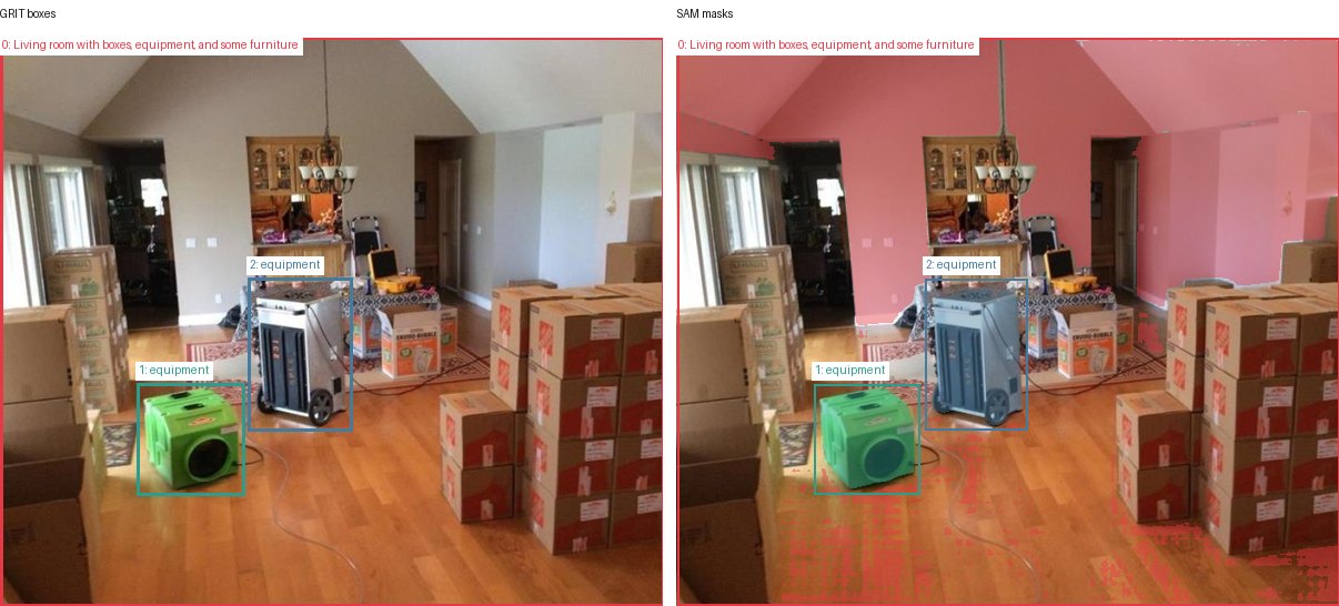 GRIT boxes and SAM masks