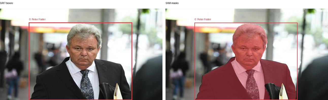 GRIT boxes and SAM masks