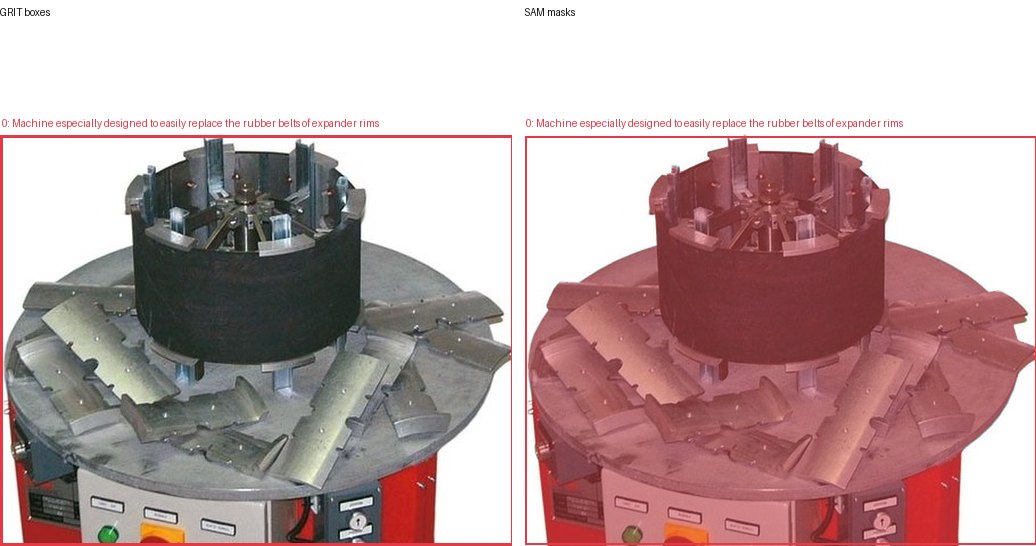 GRIT boxes and SAM masks